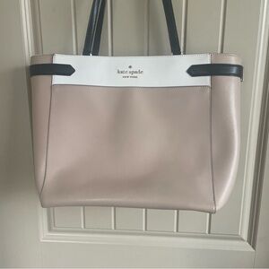 Kate Spade Taupe and White Tote